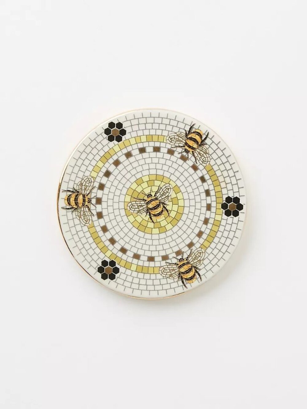 The Bistro Tile Stoneware Coaster: Garden Edition in The Bee